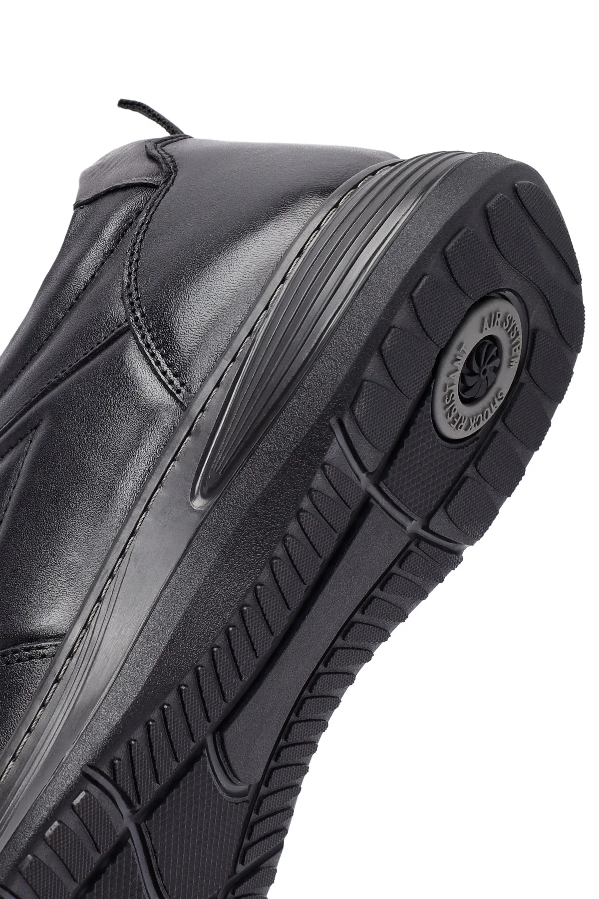 Erkek Siyah Bağcıklı Deri Casual Sneaker - Image 8