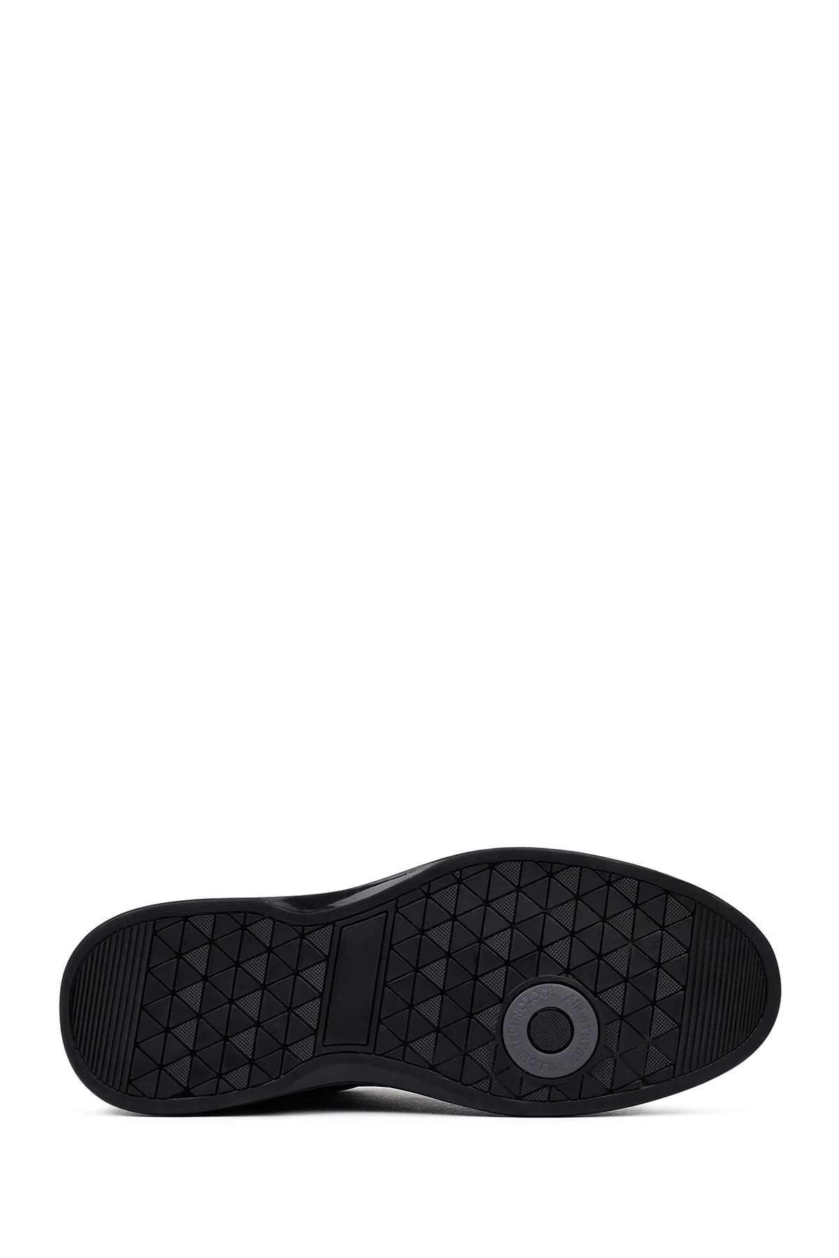 Erkek Siyah Bağcıklı Deri Casual Sneaker - Image 4