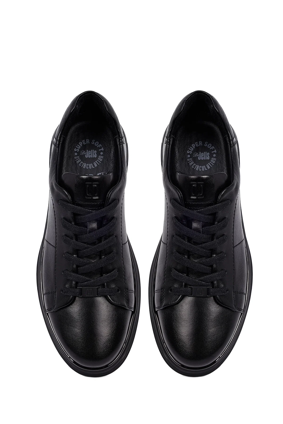 Erkek Siyah Bağcıklı Deri Casual Sneaker - Image 7