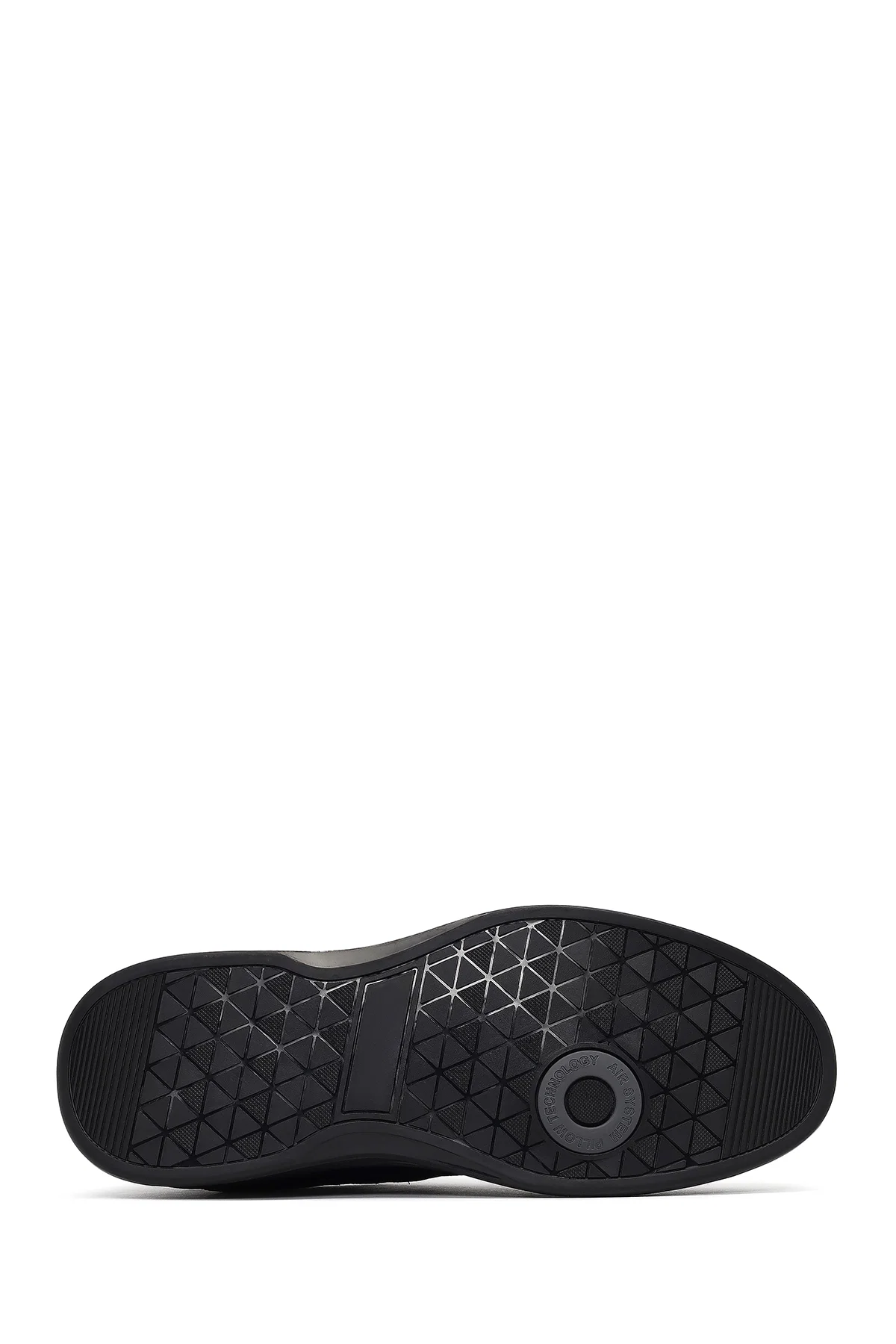 Erkek Siyah Bağcıklı Deri Casual Sneaker - Image 4