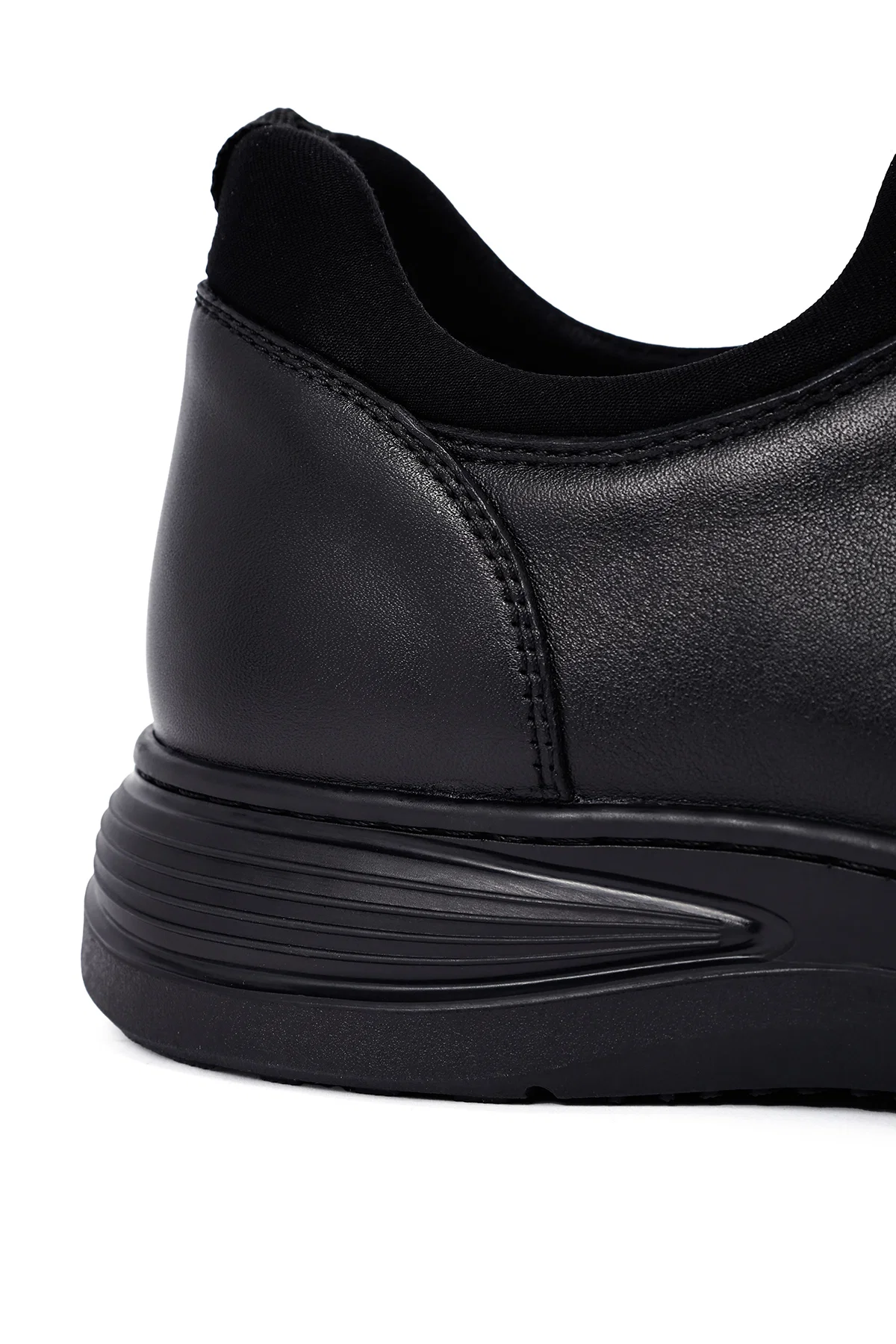 Erkek Siyah Bağcıklı Deri Casual Sneaker - Image 11