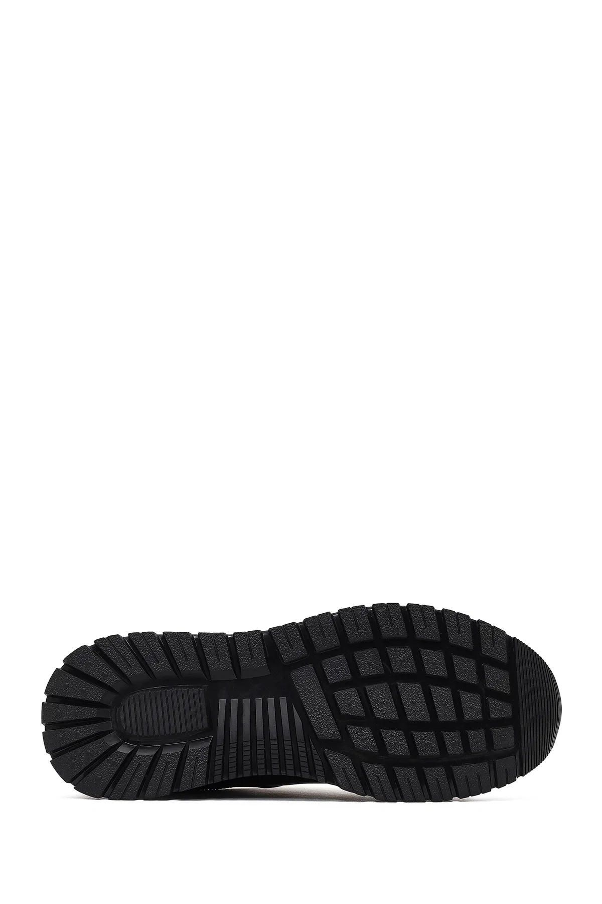 Erkek Siyah Bağcıklı Deri Casual Sneaker - Image 4