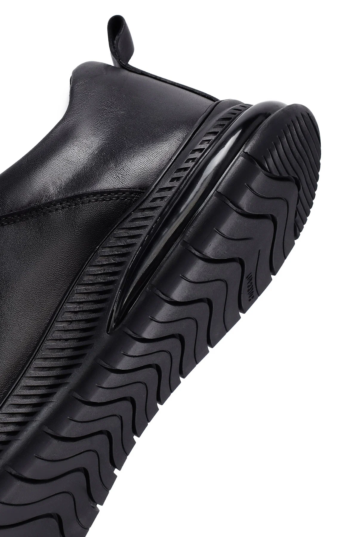 Erkek Siyah Bağcıklı Deri Casual Sneaker - Image 8