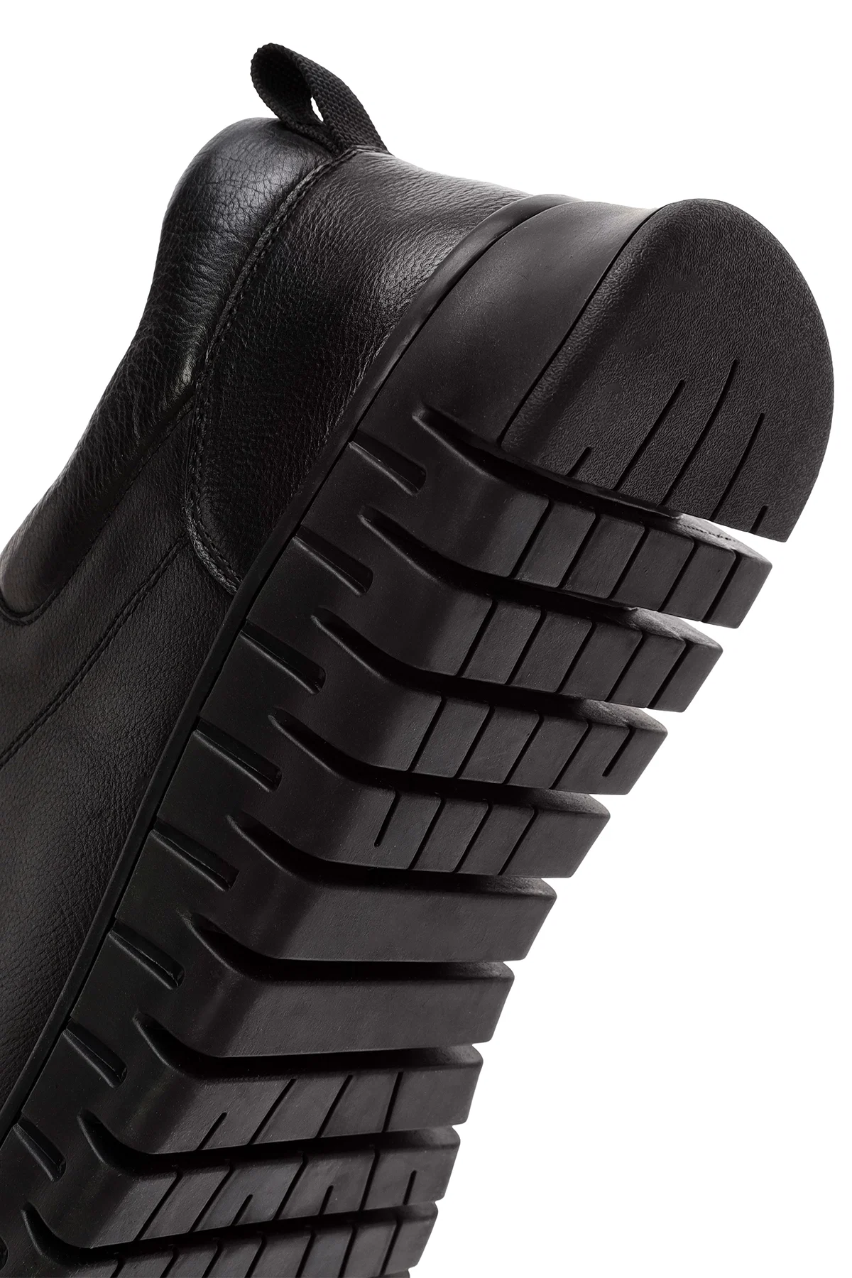 Erkek Siyah Bağcıklı Deri Casual Sneaker - Image 8