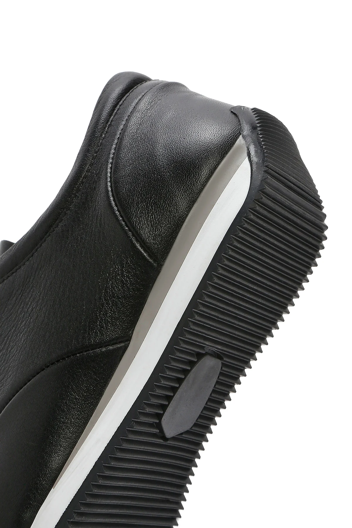 Erkek Siyah Bağcıklı Deri Casual Sneaker - Image 10