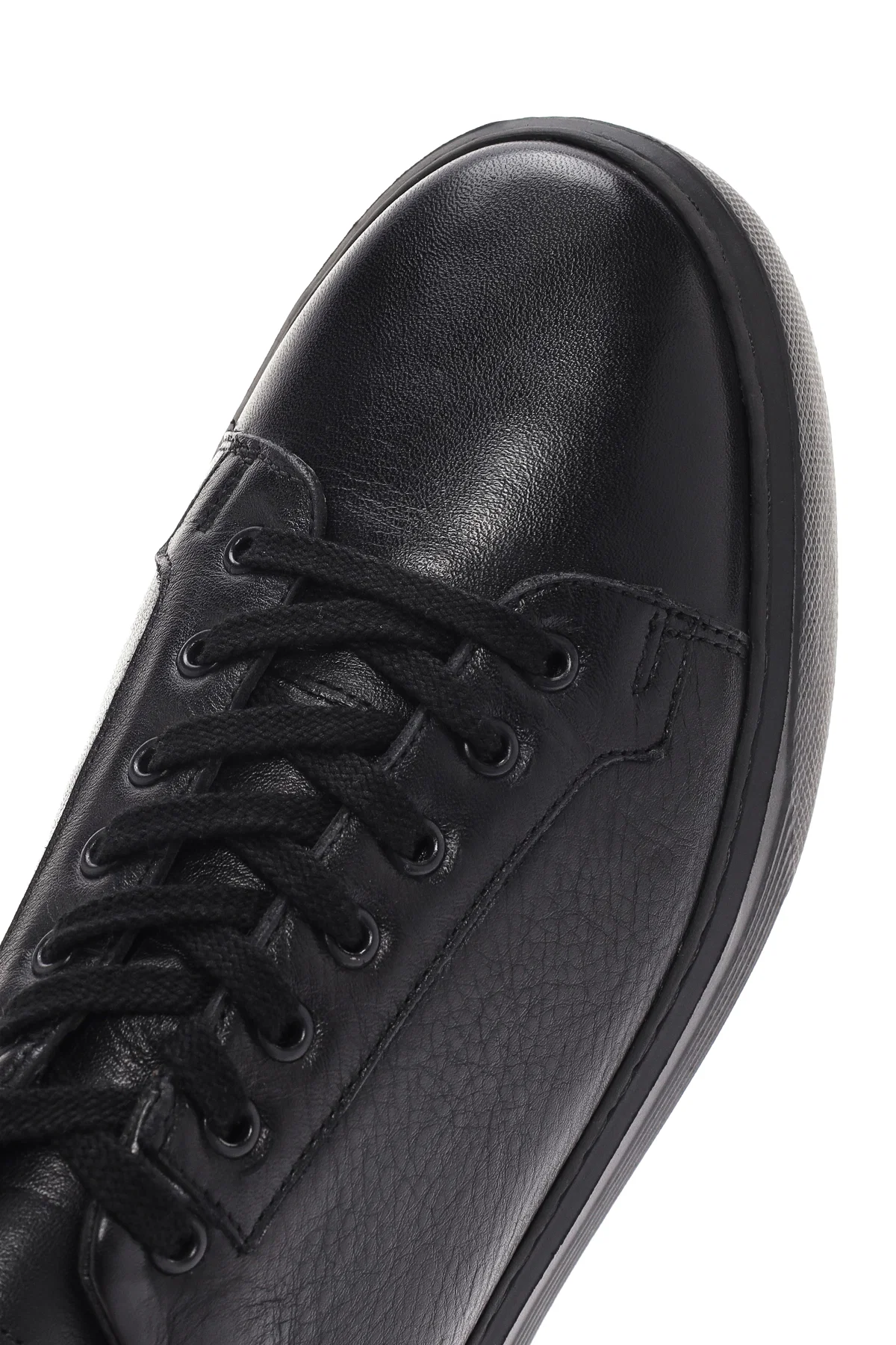 Erkek Siyah Bağcıklı Deri Sneaker - Image 10