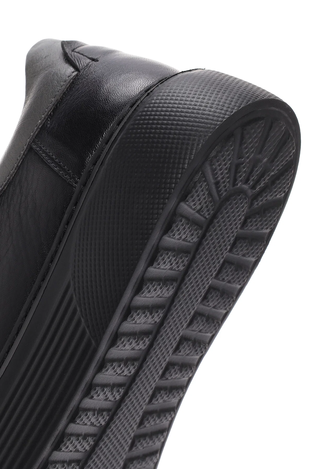 Erkek Siyah Bağcıklı Deri Sneaker - Image 8