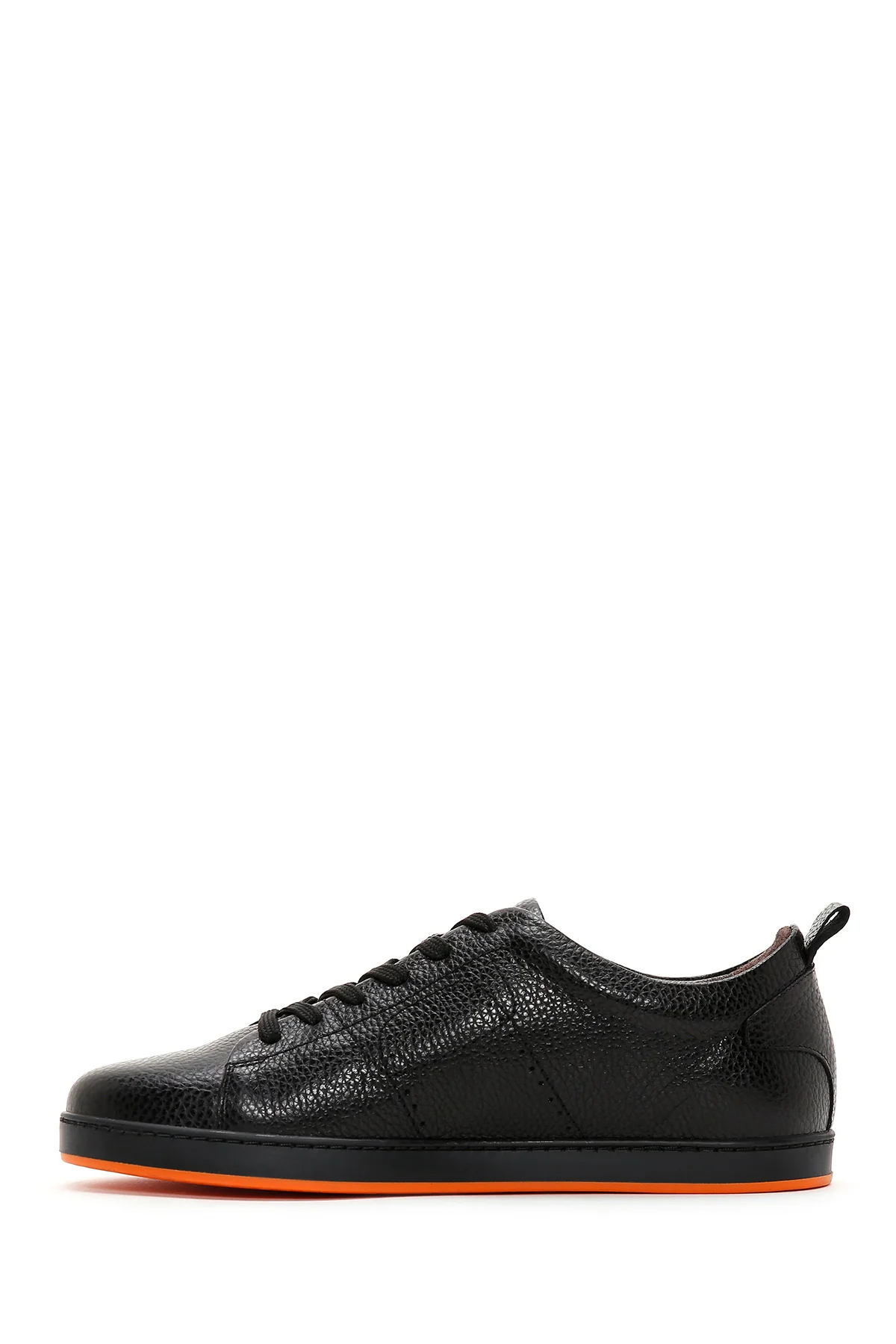 Erkek Siyah Bağcıklı Deri Sneaker - Image 2
