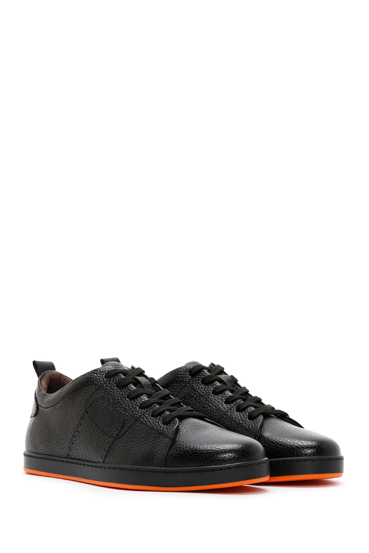 Erkek Siyah Bağcıklı Deri Sneaker - Image 3