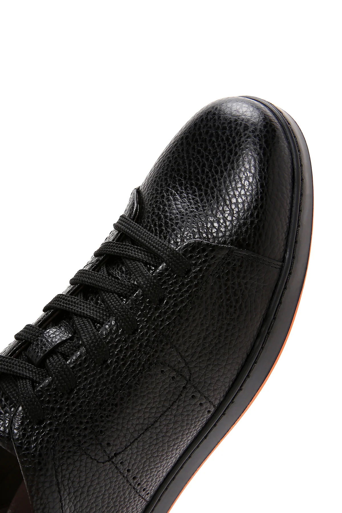 Erkek Siyah Bağcıklı Deri Sneaker - Image 7