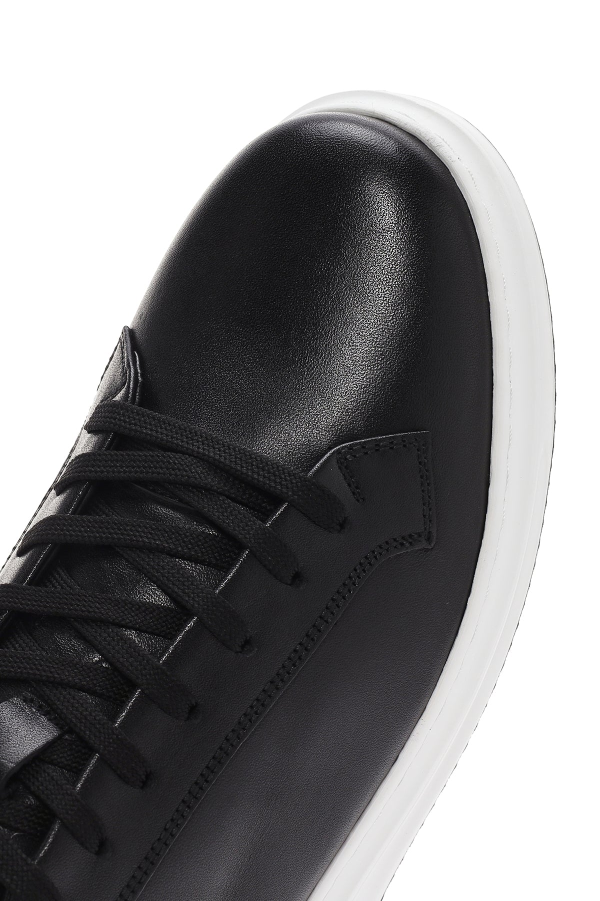Erkek Siyah Bağcıklı Deri Sneaker - Image 10