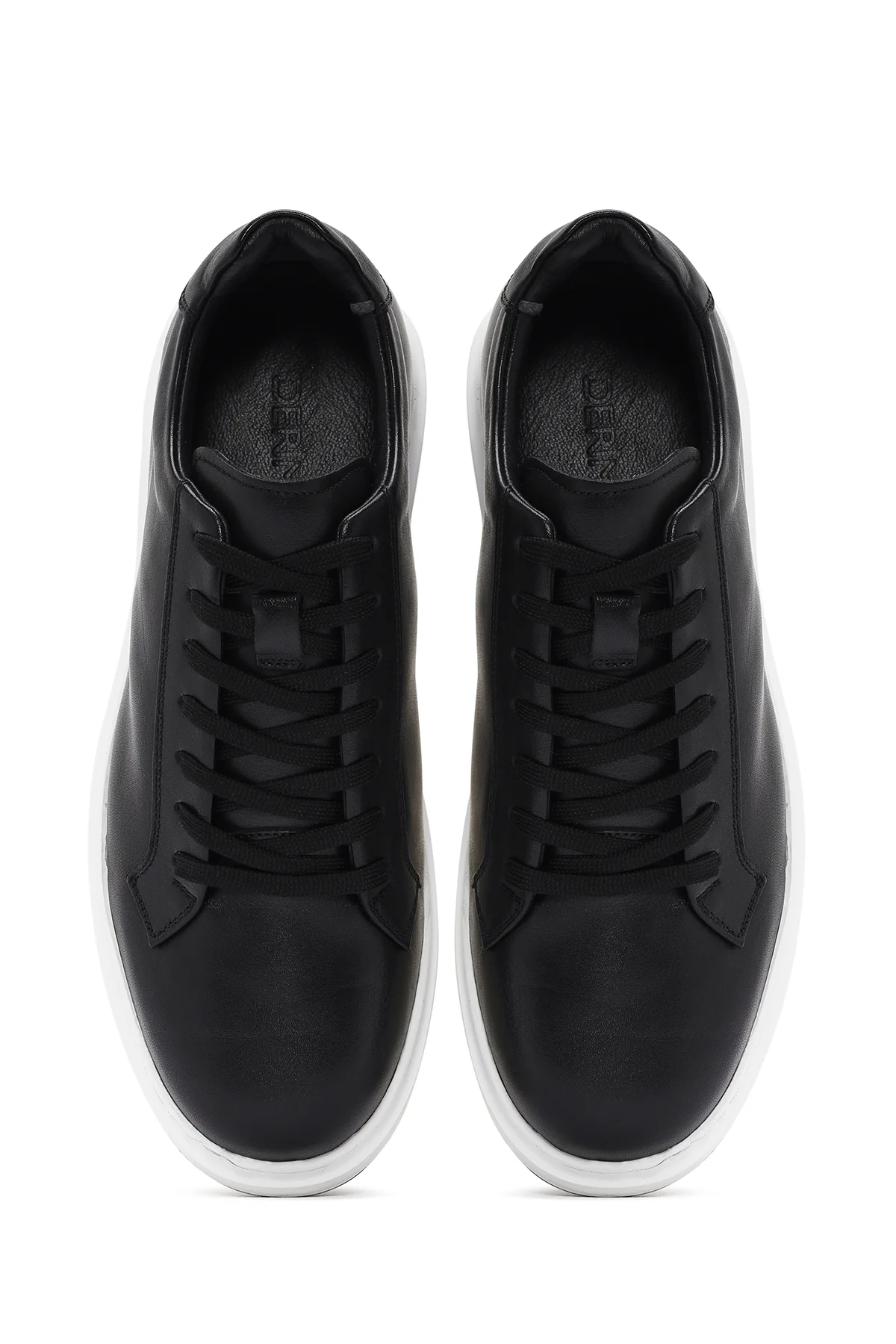Erkek Siyah Bağcıklı Deri Sneaker - Image 7