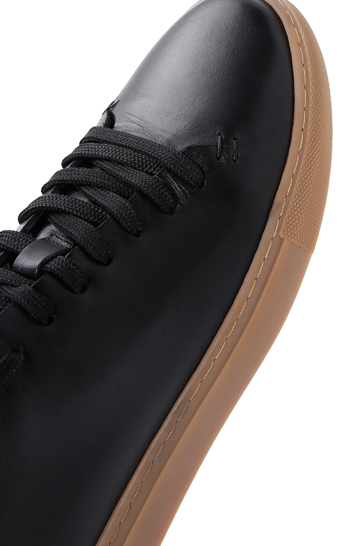 Erkek Siyah Bağcıklı Deri Sneaker - Image 8
