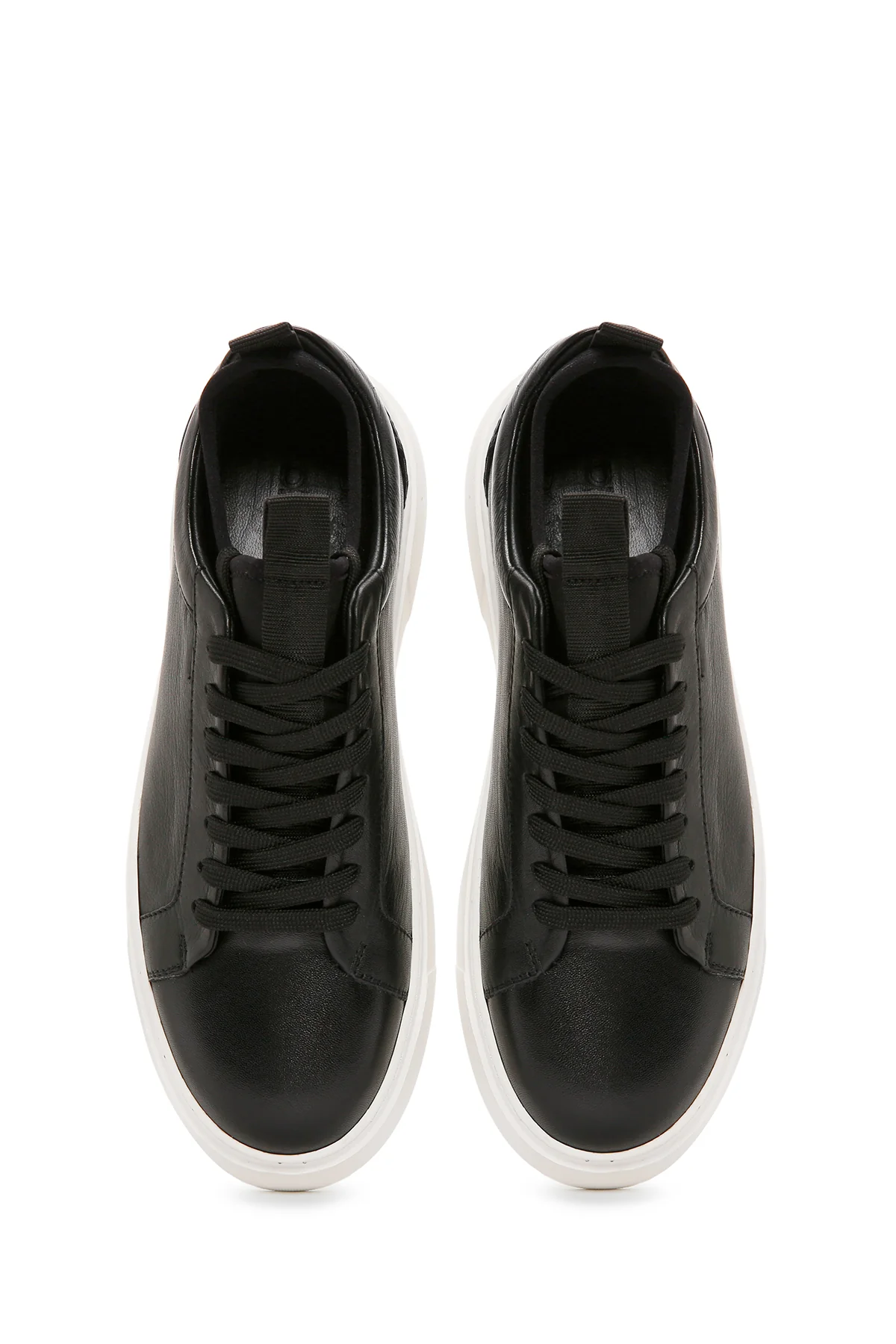 Erkek Siyah Bağcıklı Deri Sneaker - Image 7