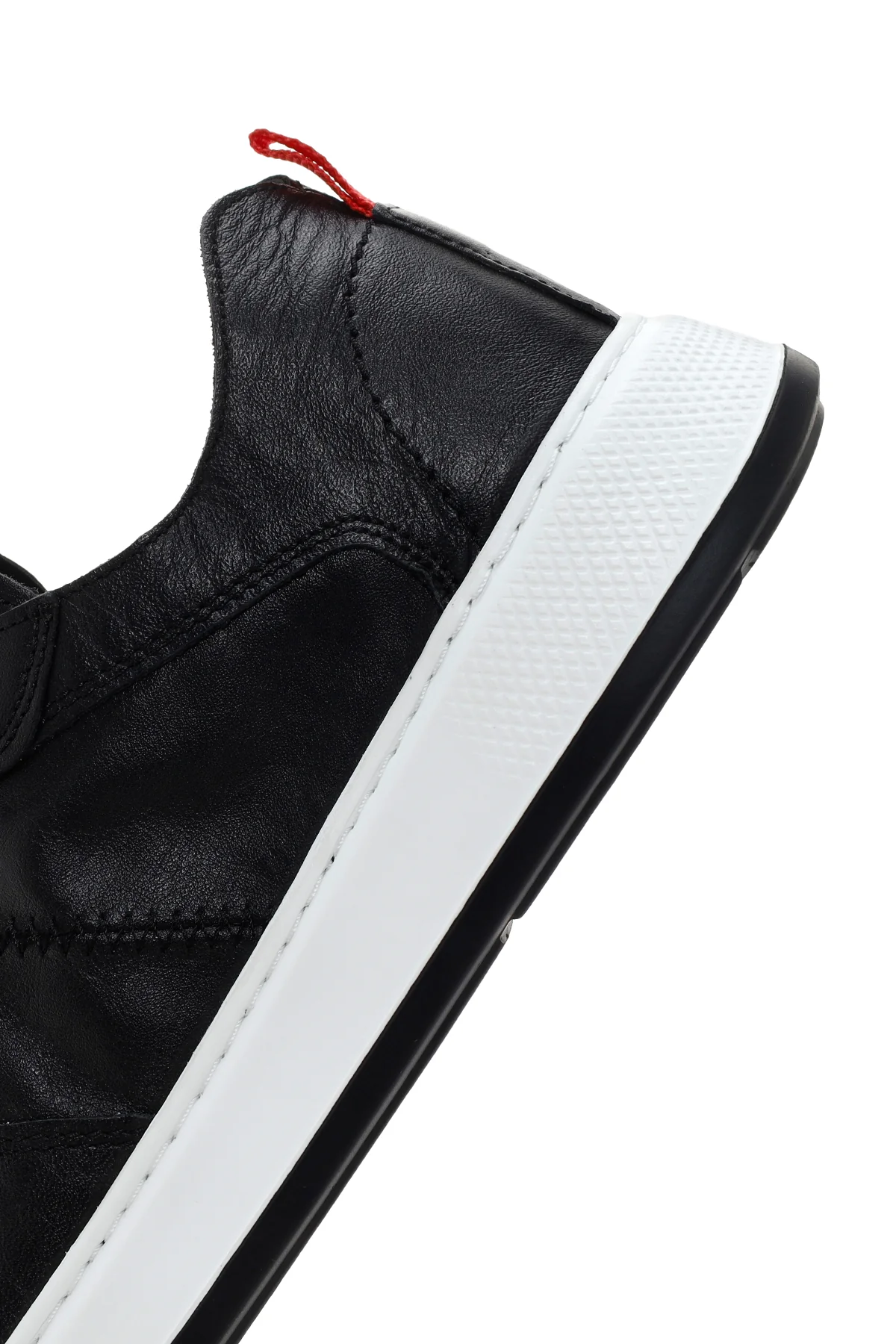 Erkek Siyah Bağcıklı Deri Sneaker - Image 7