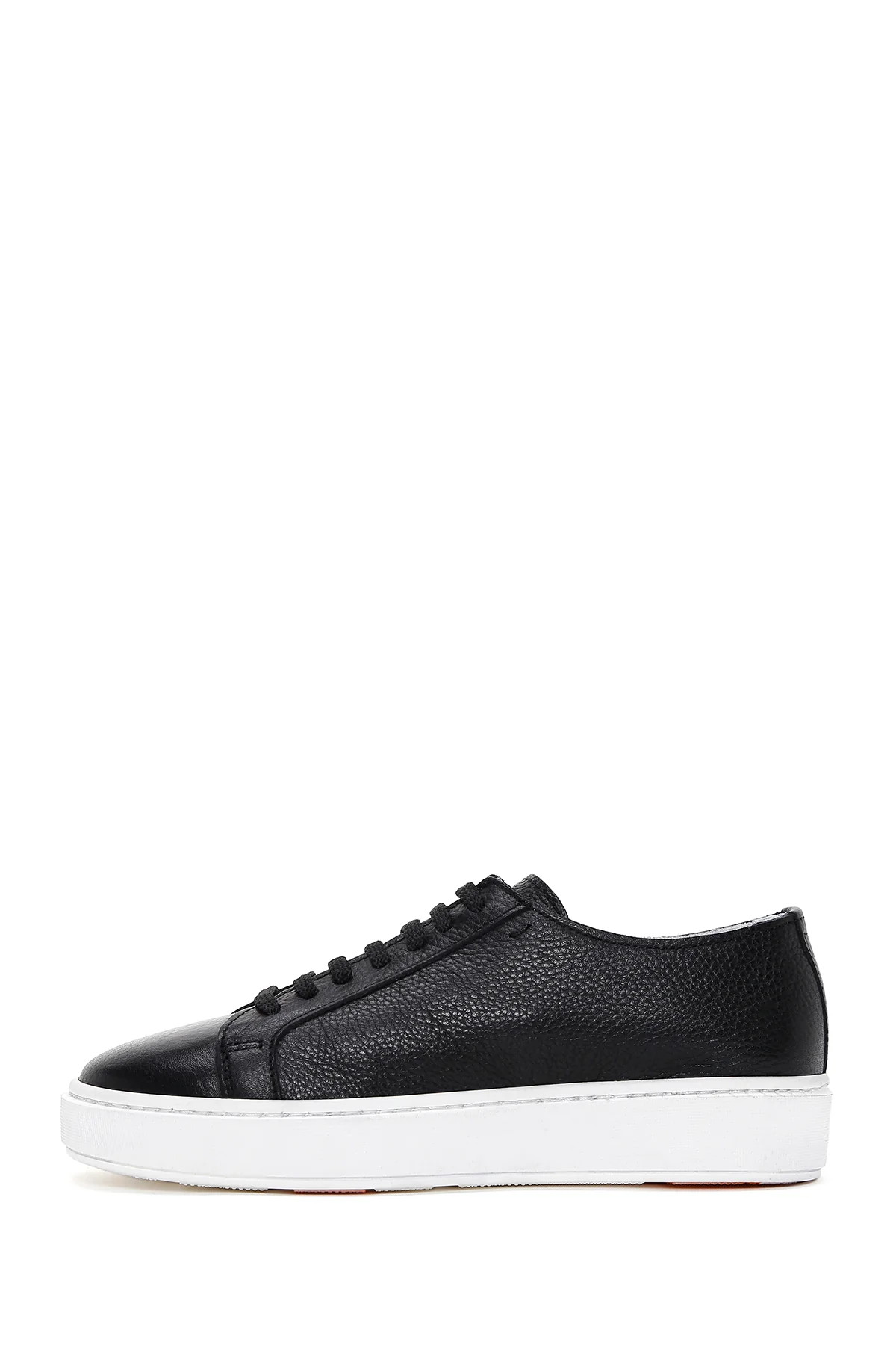 Erkek Siyah Bağcıklı Deri Sneaker - Image 2