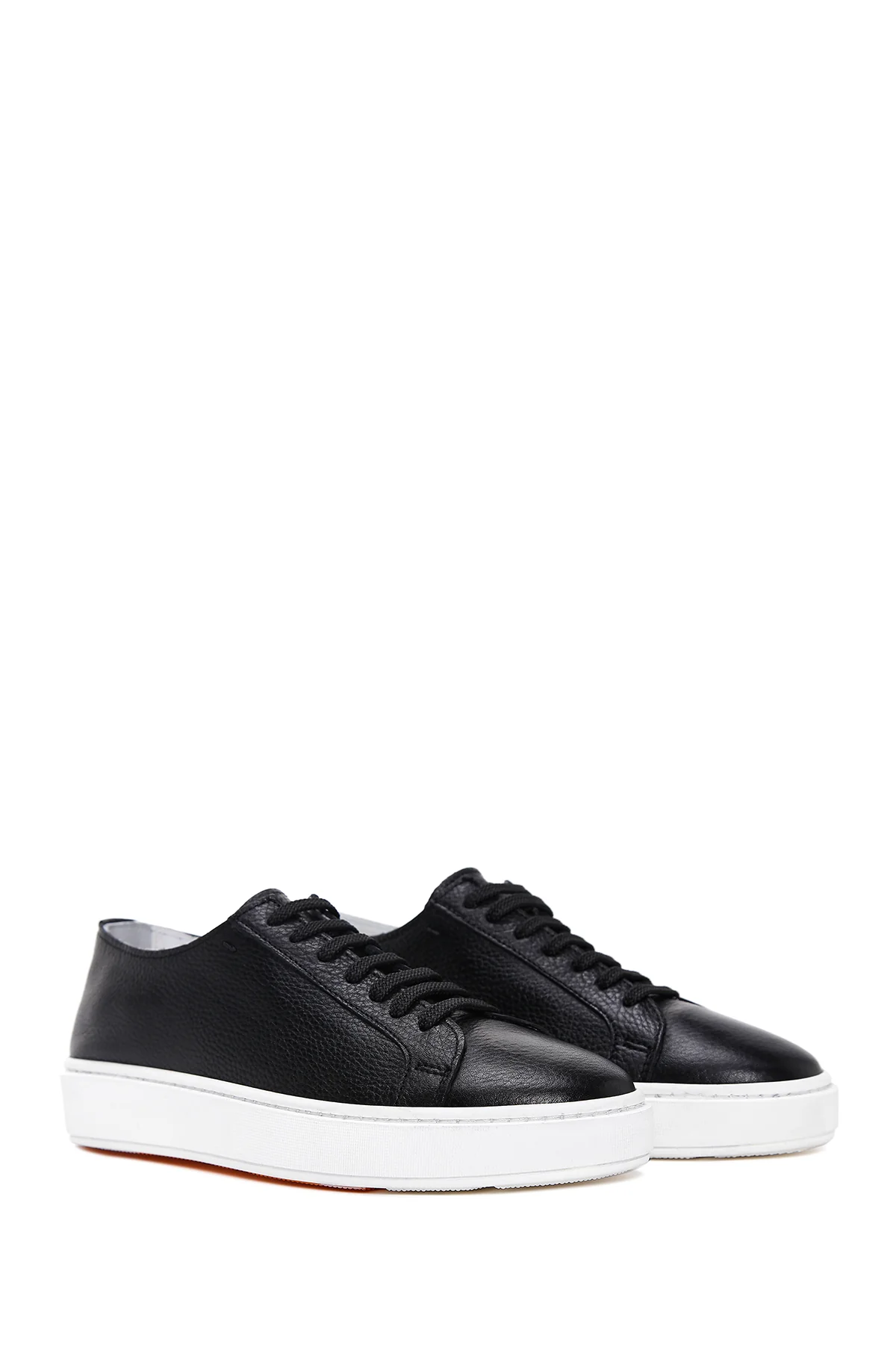 Erkek Siyah Bağcıklı Deri Sneaker - Image 3