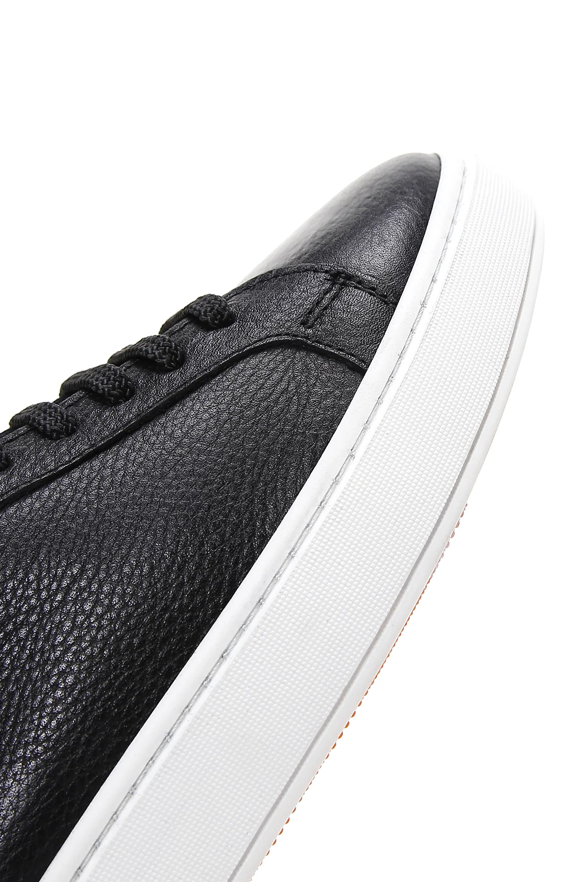 Erkek Siyah Bağcıklı Deri Sneaker - Image 7
