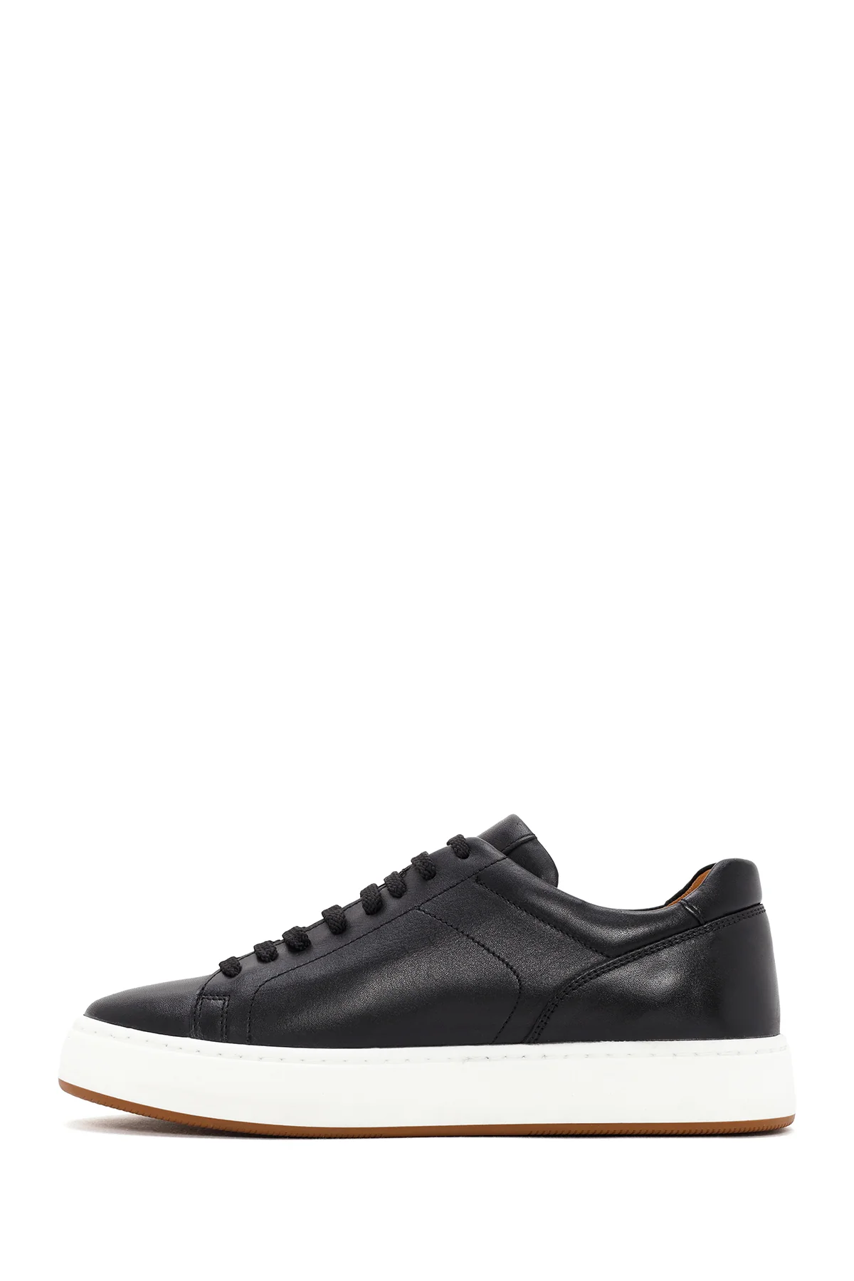 Erkek Siyah Bağcıklı Deri Sneaker - Image 12
