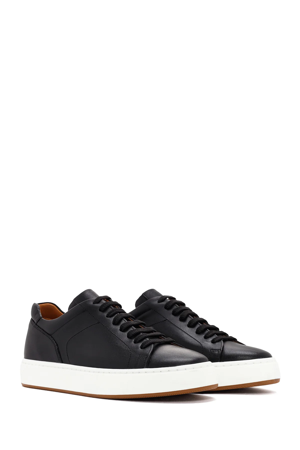Erkek Siyah Bağcıklı Deri Sneaker - Image 13
