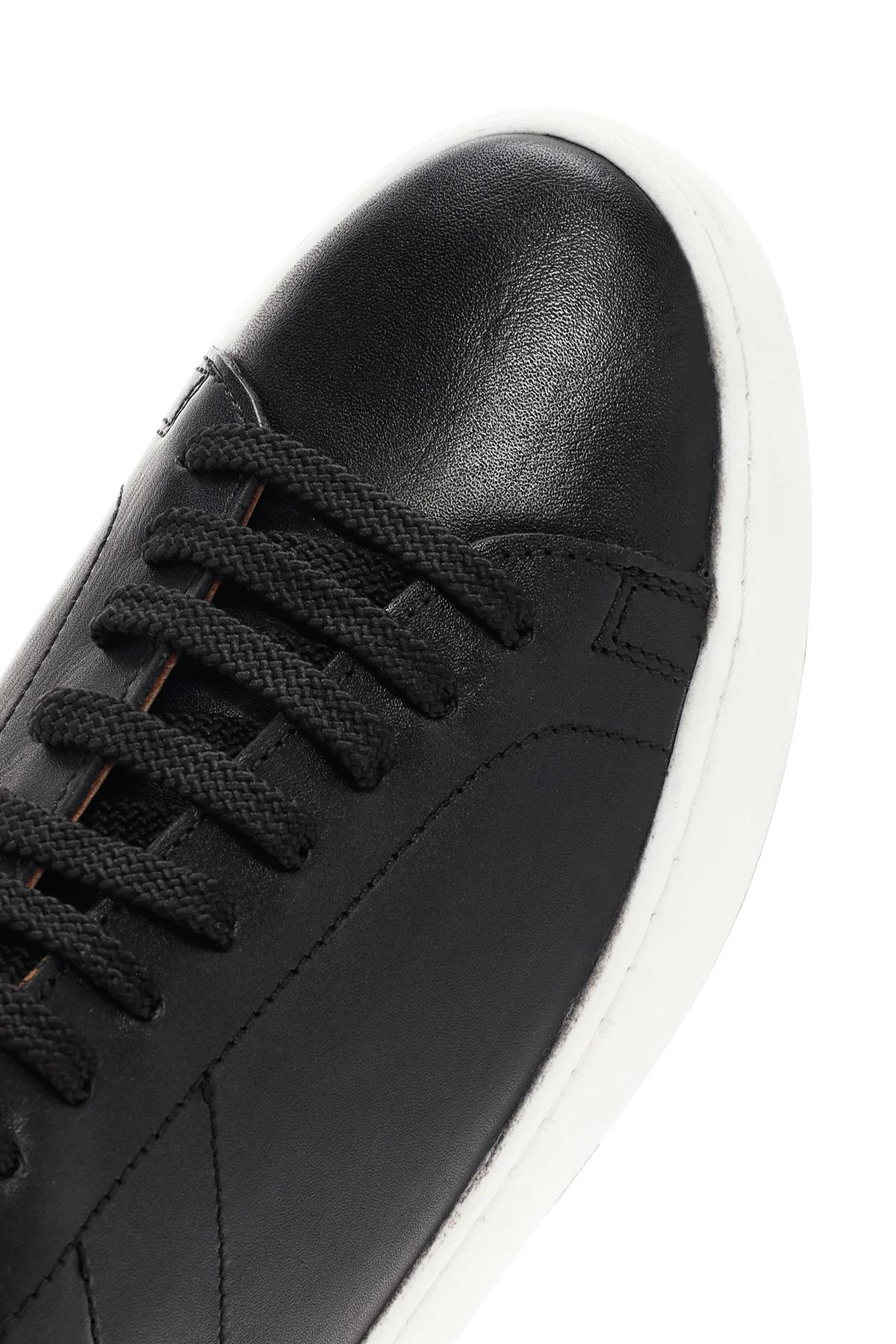 Erkek Siyah Bağcıklı Deri Sneaker - Image 18