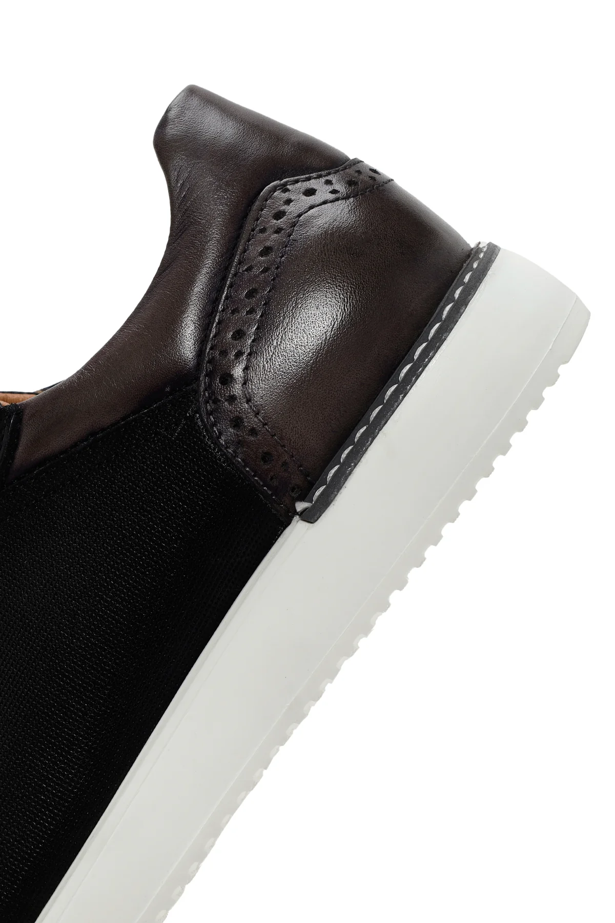 Erkek Siyah Bağcıklı Deri Sneaker - Image 7