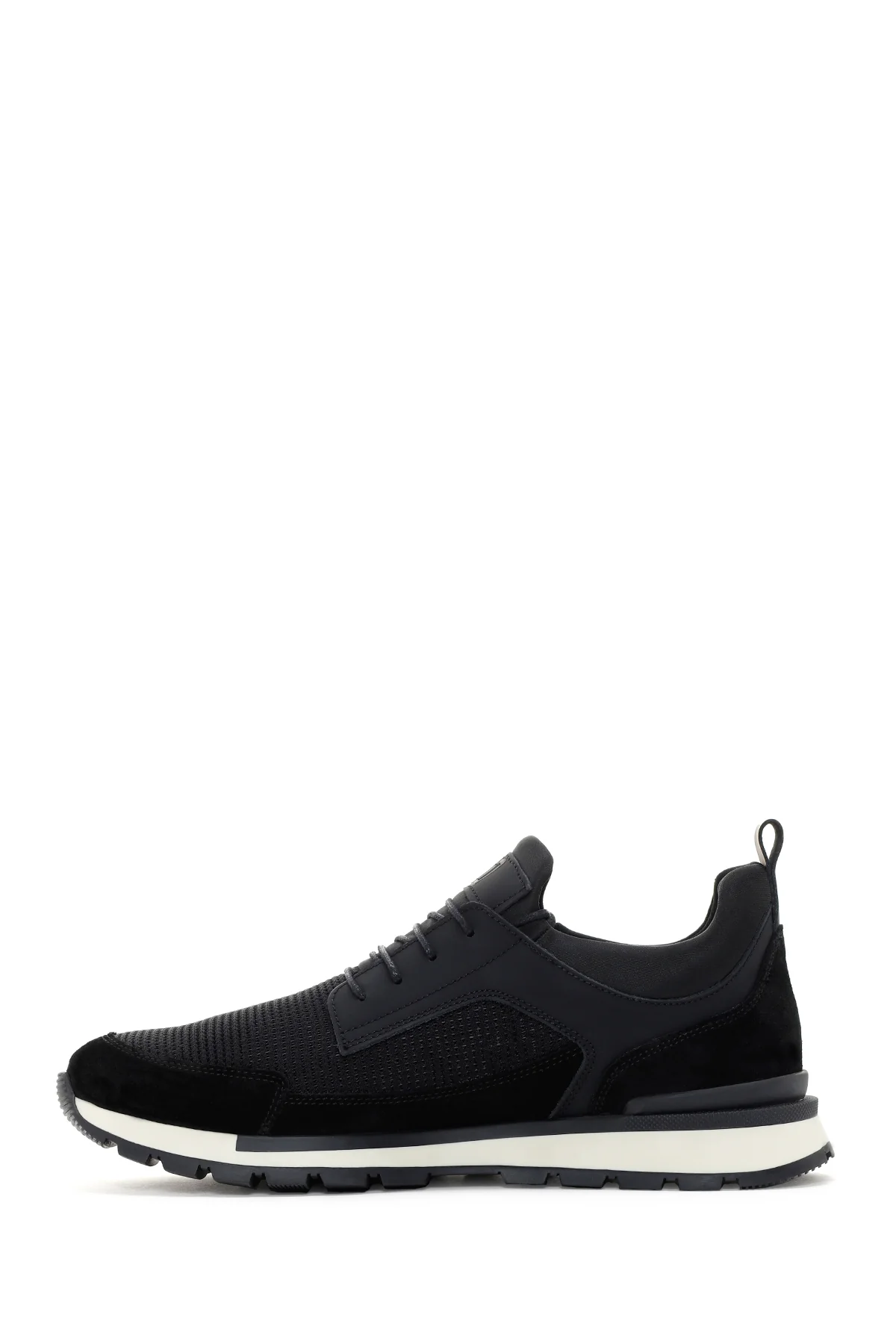 Erkek Siyah Bağcıklı Deri Sneaker - Image 2