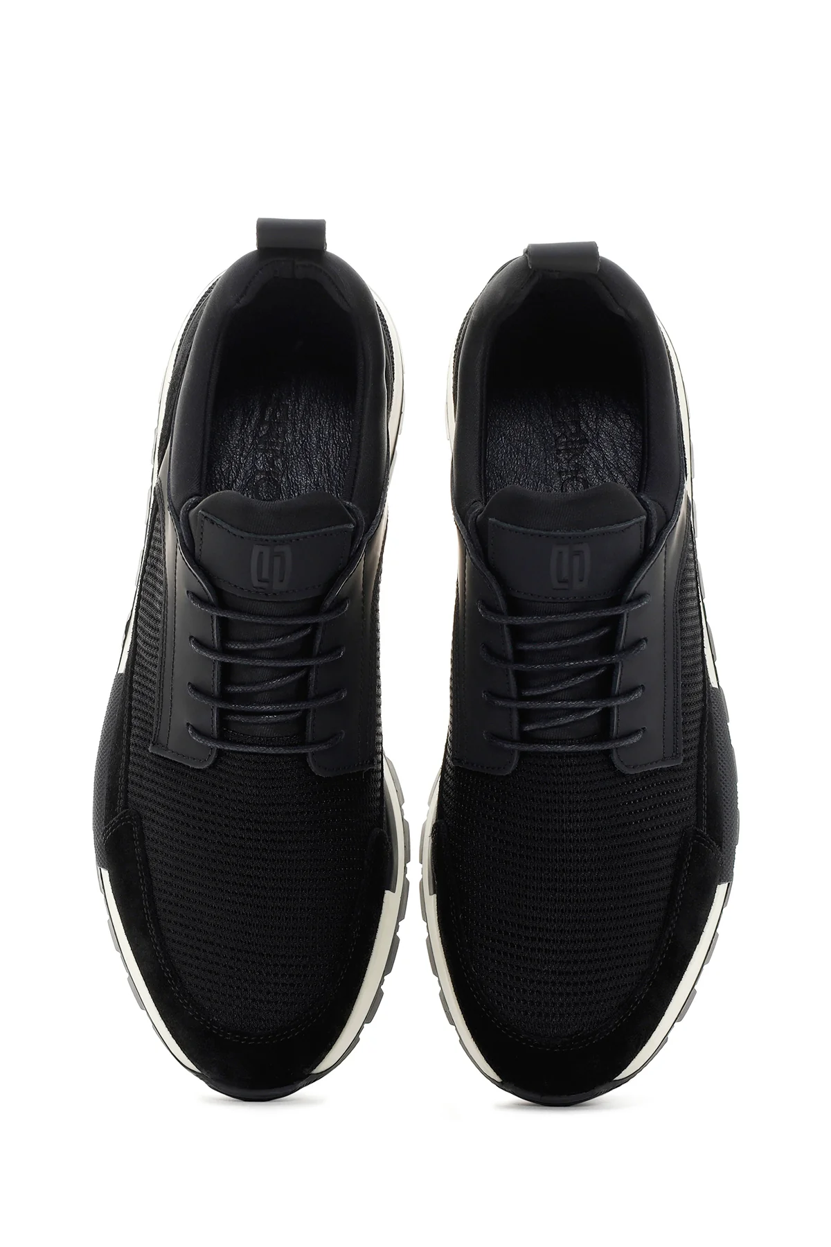 Erkek Siyah Bağcıklı Deri Sneaker - Image 6