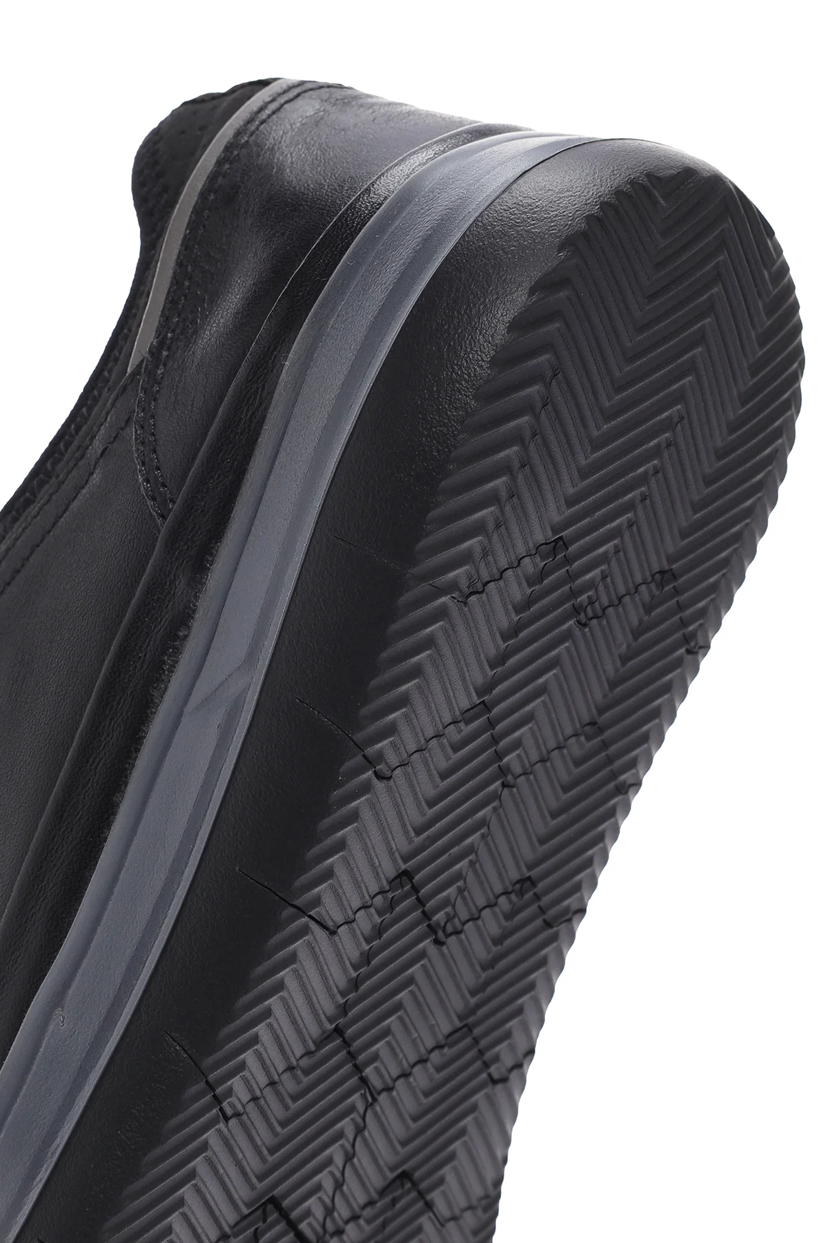 Erkek Siyah Bağcıklı Deri Sneaker - Image 8