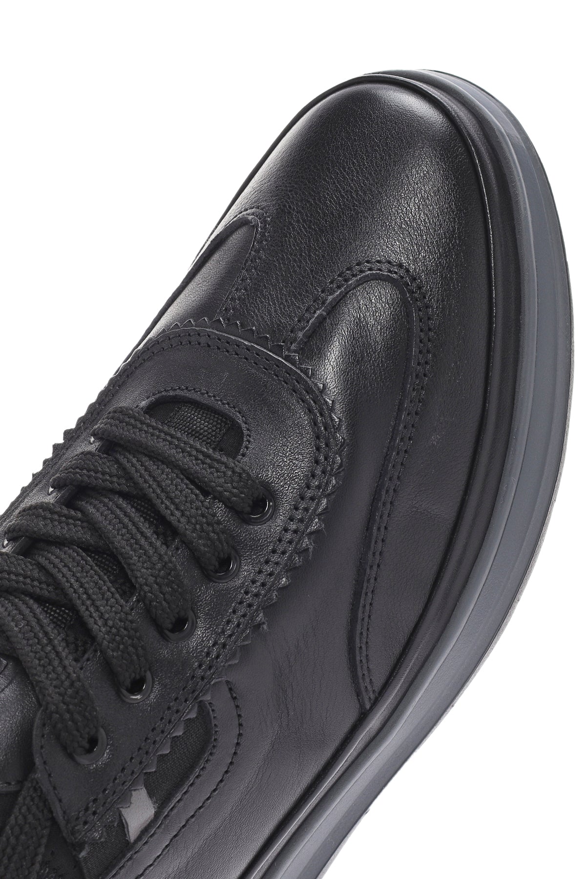 Erkek Siyah Bağcıklı Deri Sneaker - Image 9