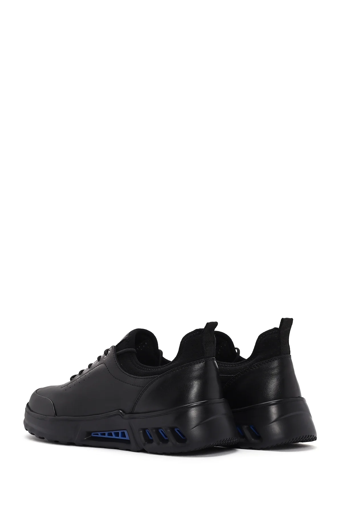 Erkek Siyah Bağcıklı Deri Sneaker - Image 5