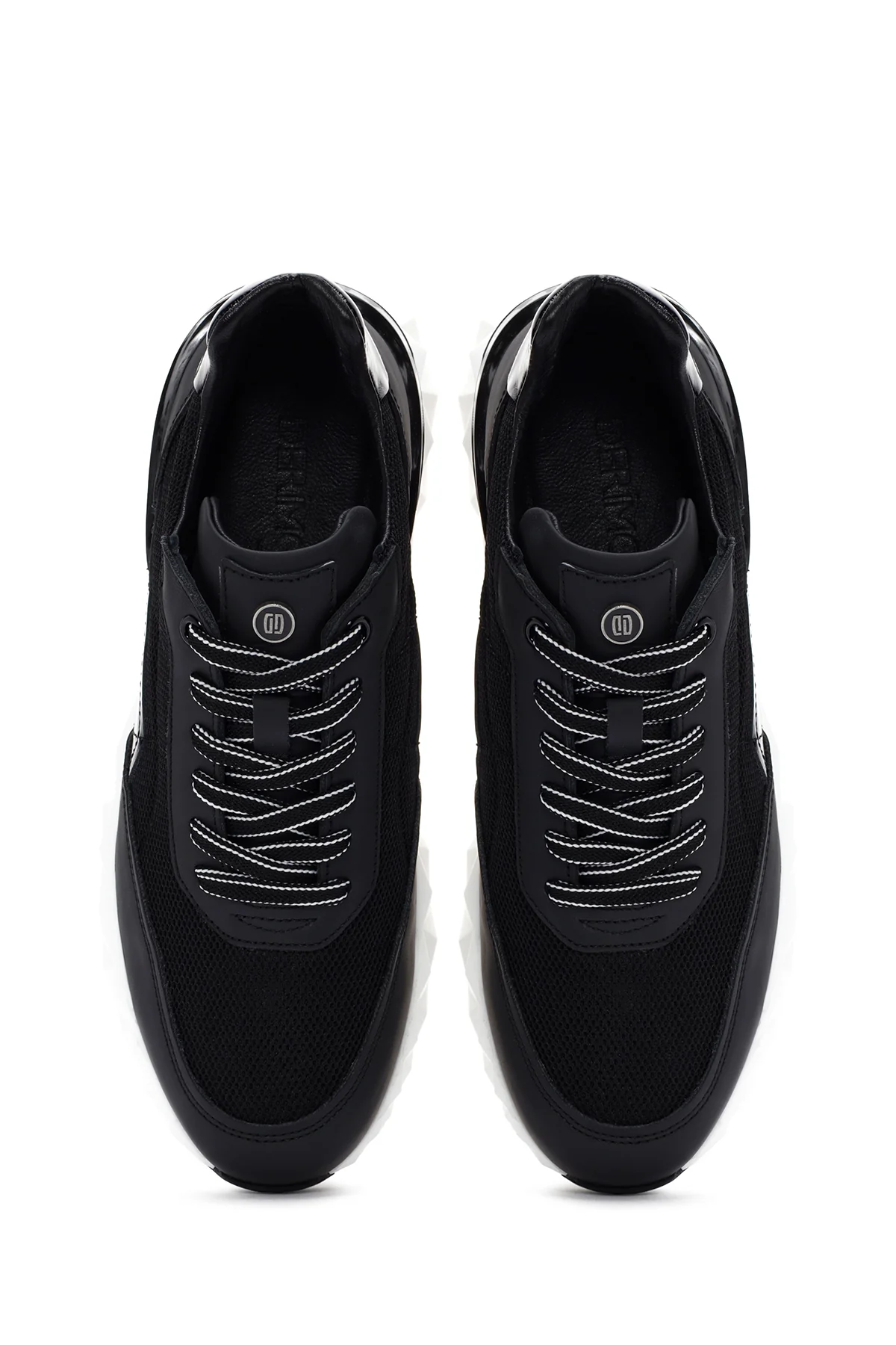 Erkek Siyah Bağcıklı Deri Sneaker - Image 7