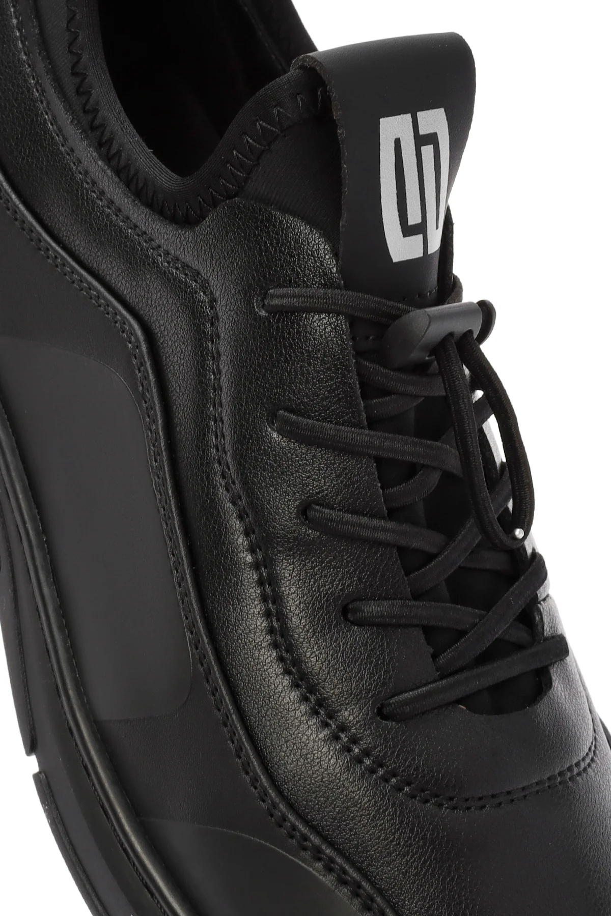 Erkek Siyah Bağcıklı Deri Sneaker - Image 10