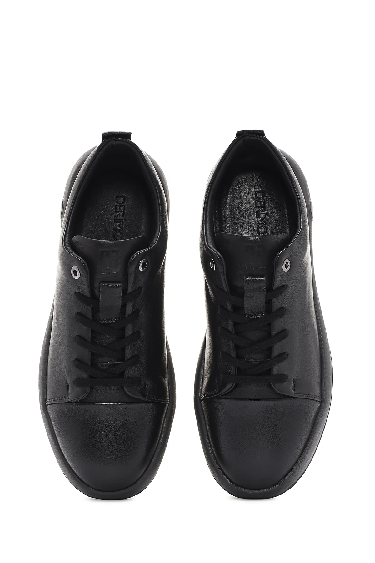 Erkek Siyah Bağcıklı Deri Sneaker - Image 7