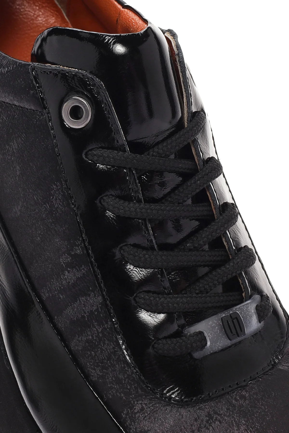 Erkek Siyah Bağcıklı Deri Sneaker - Image 9