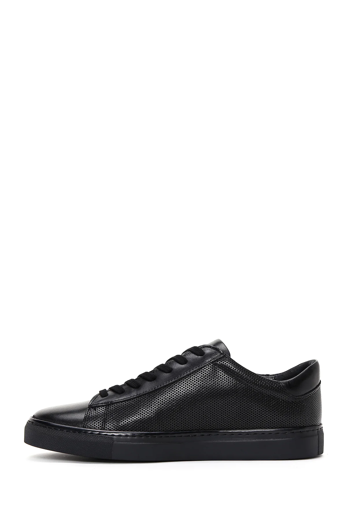 Erkek Siyah Bağcıklı Deri Sneaker - Image 2