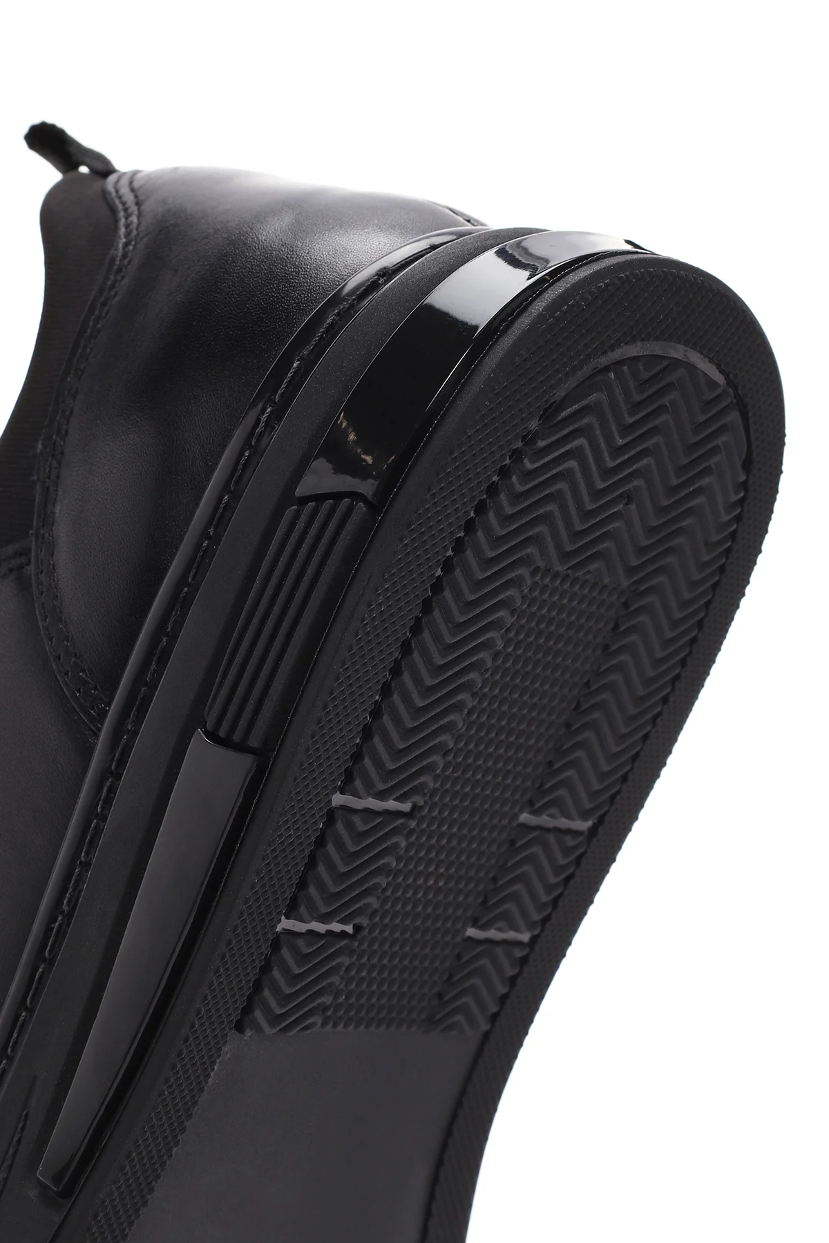 Erkek Siyah Bağcıklı Deri Sneaker - Image 8