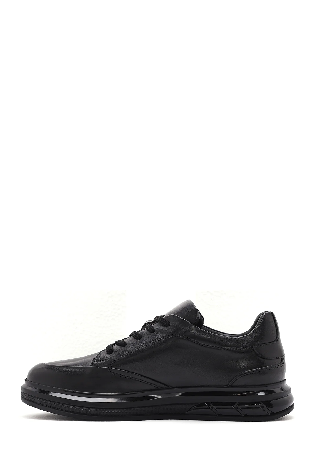Erkek Siyah Bağcıklı Deri Sneaker - Image 2