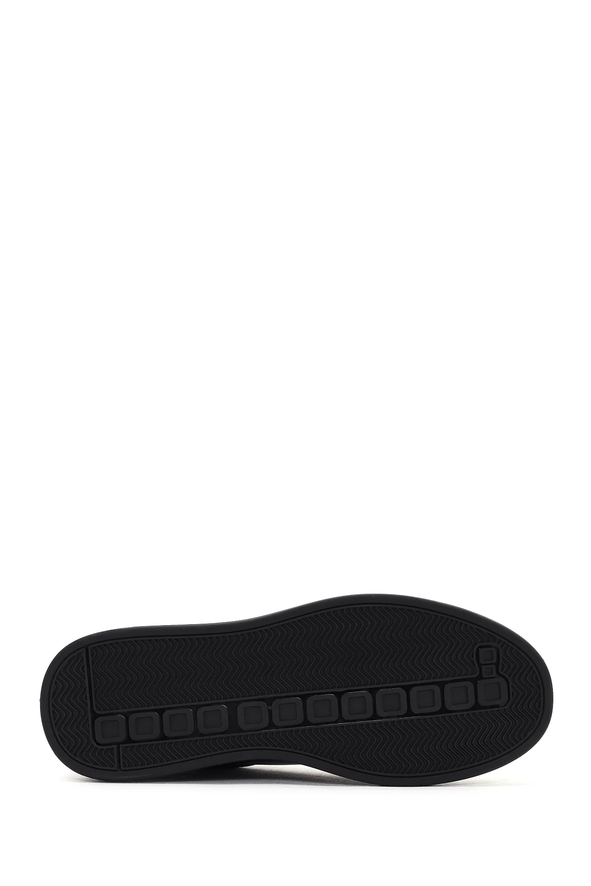 Erkek Siyah Bağcıklı Deri Sneaker - Image 4