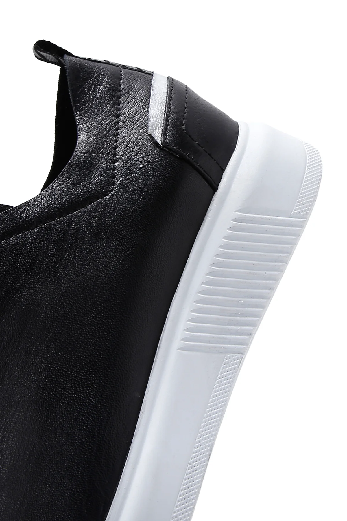 Erkek Siyah Bağcıklı Deri Sneaker - Image 7