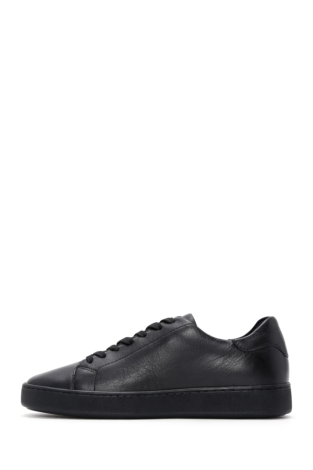 Erkek Siyah Bağcıklı Deri Sneaker - Image 2