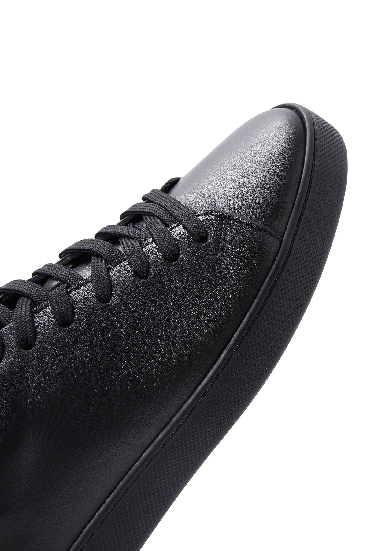 Erkek Siyah Bağcıklı Deri Sneaker - Image 8