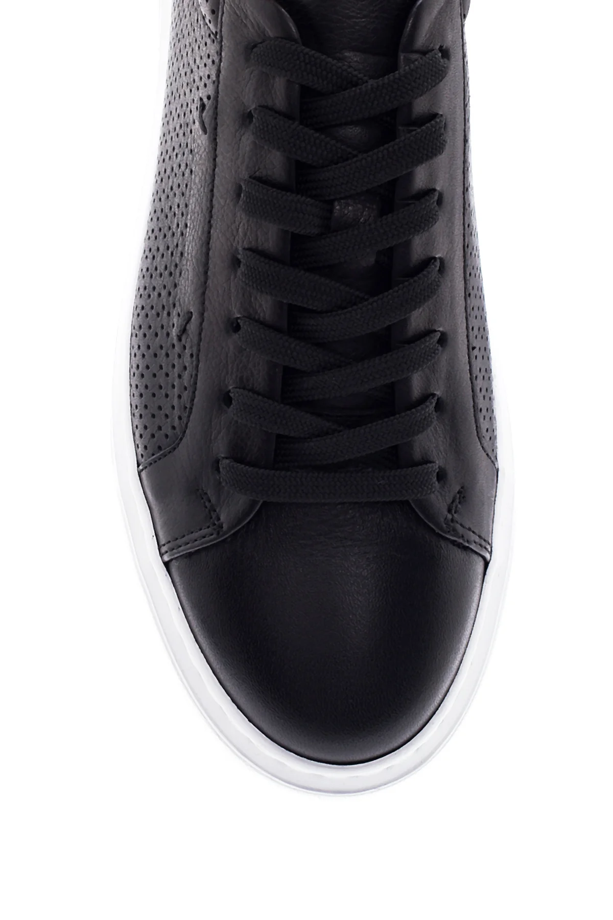 Erkek Siyah Bağcıklı Deri Sneaker - Image 4