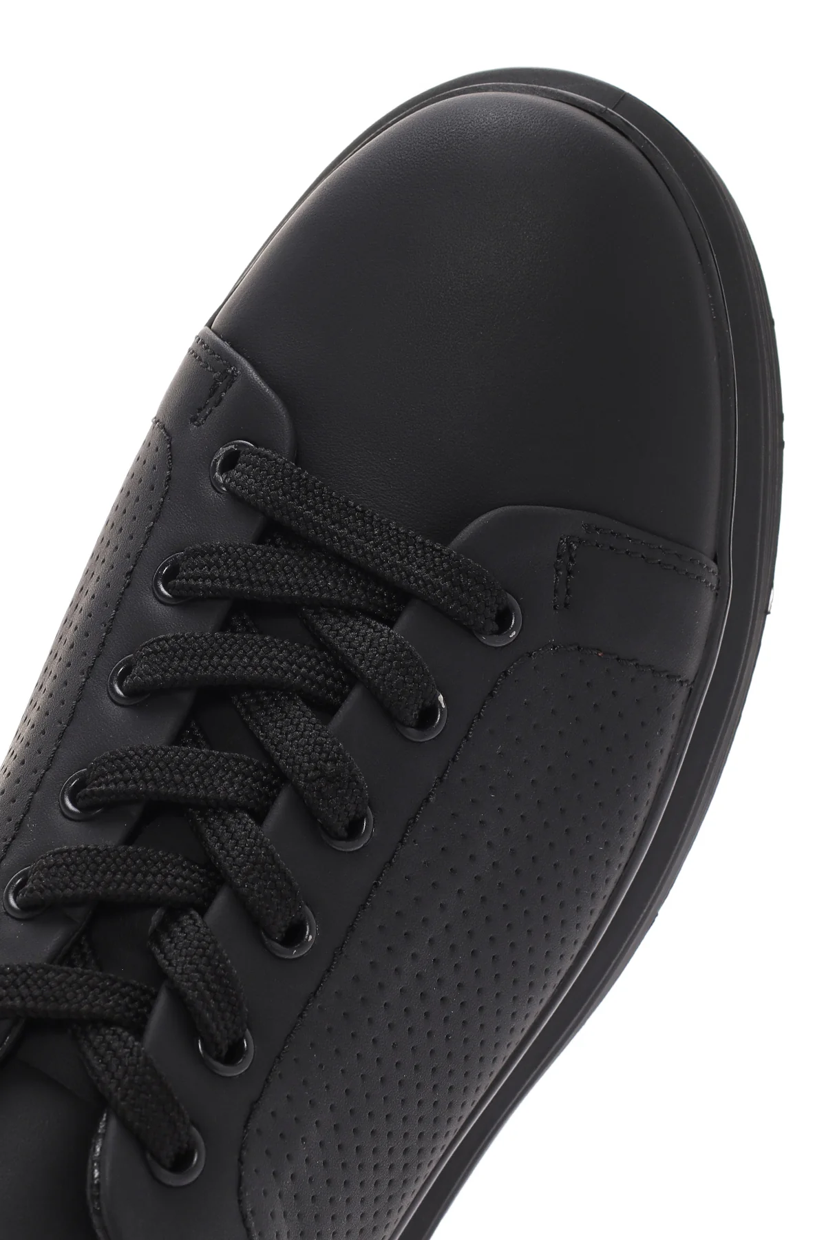Erkek Siyah Bağcıklı Deri Sneaker - Image 10