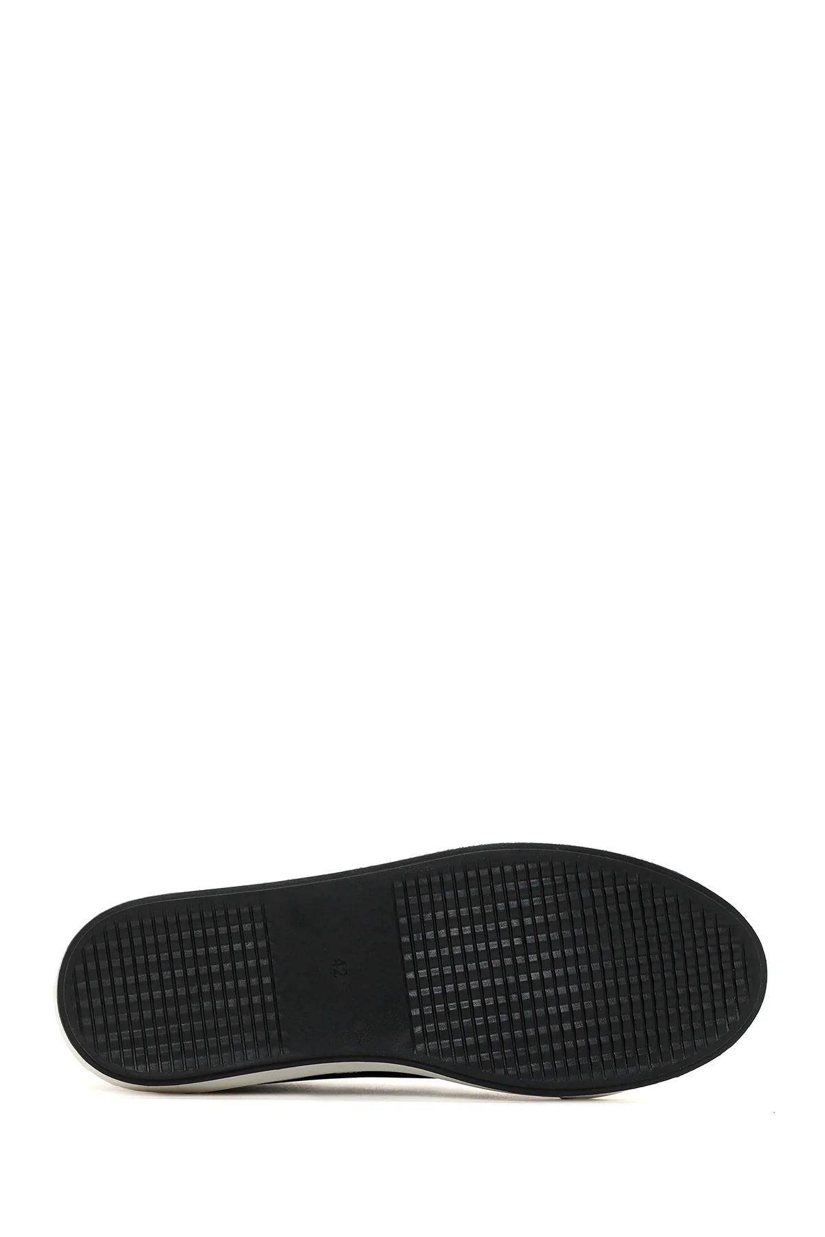 Erkek Siyah Bağcıklı Deri Sneaker - Image 4