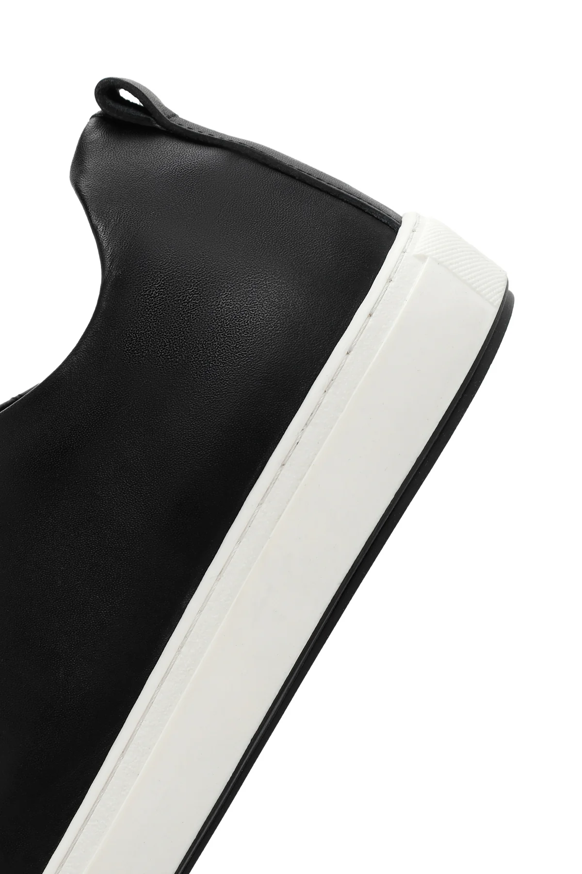 Erkek Siyah Bağcıklı Deri Sneaker - Image 7