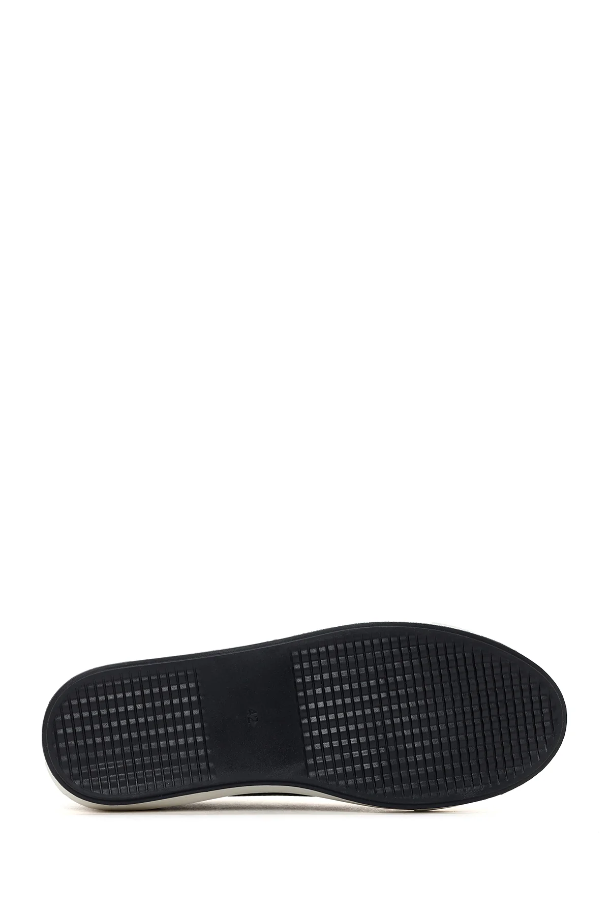 Erkek Siyah Bağcıklı Deri Sneaker - Image 4