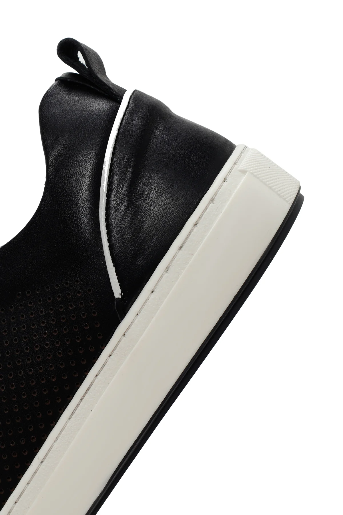 Erkek Siyah Bağcıklı Deri Sneaker - Image 7