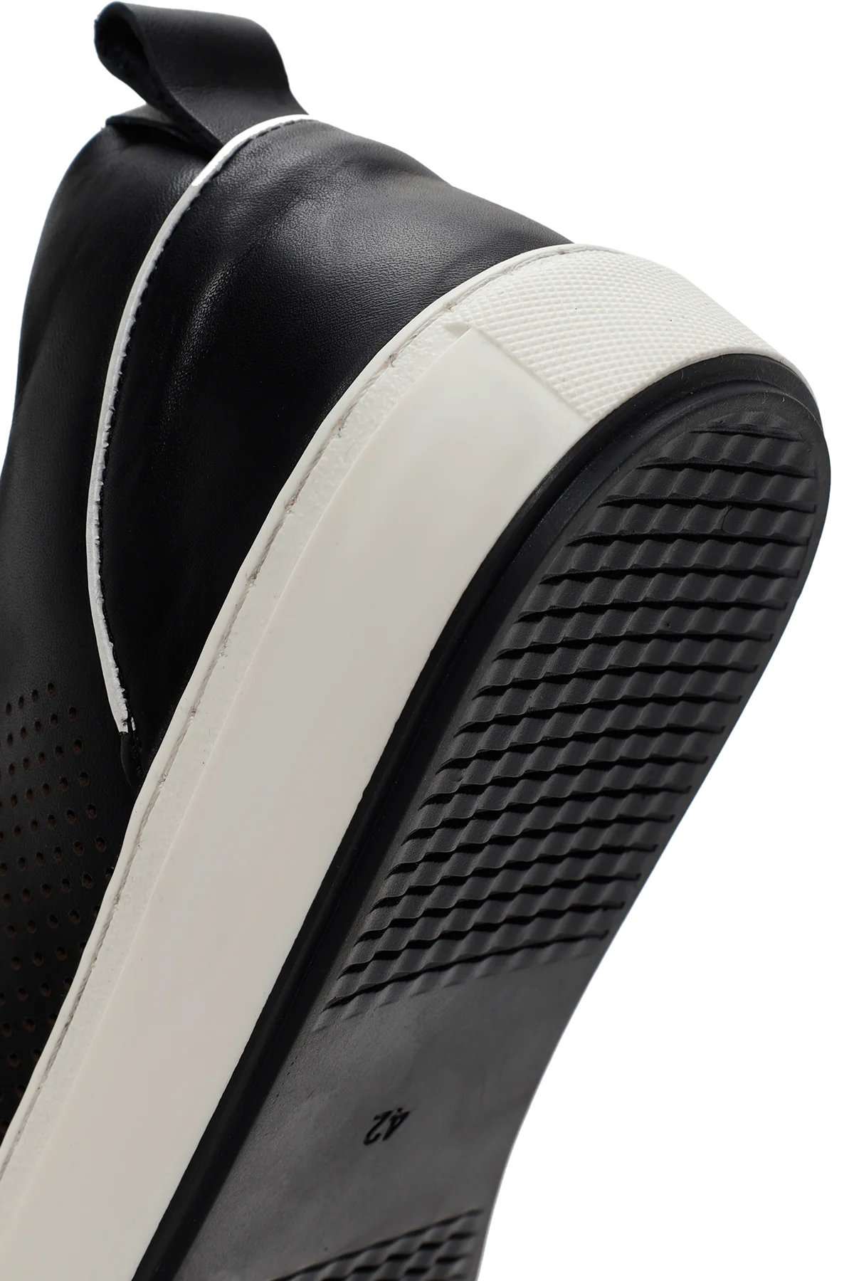 Erkek Siyah Bağcıklı Deri Sneaker - Image 8