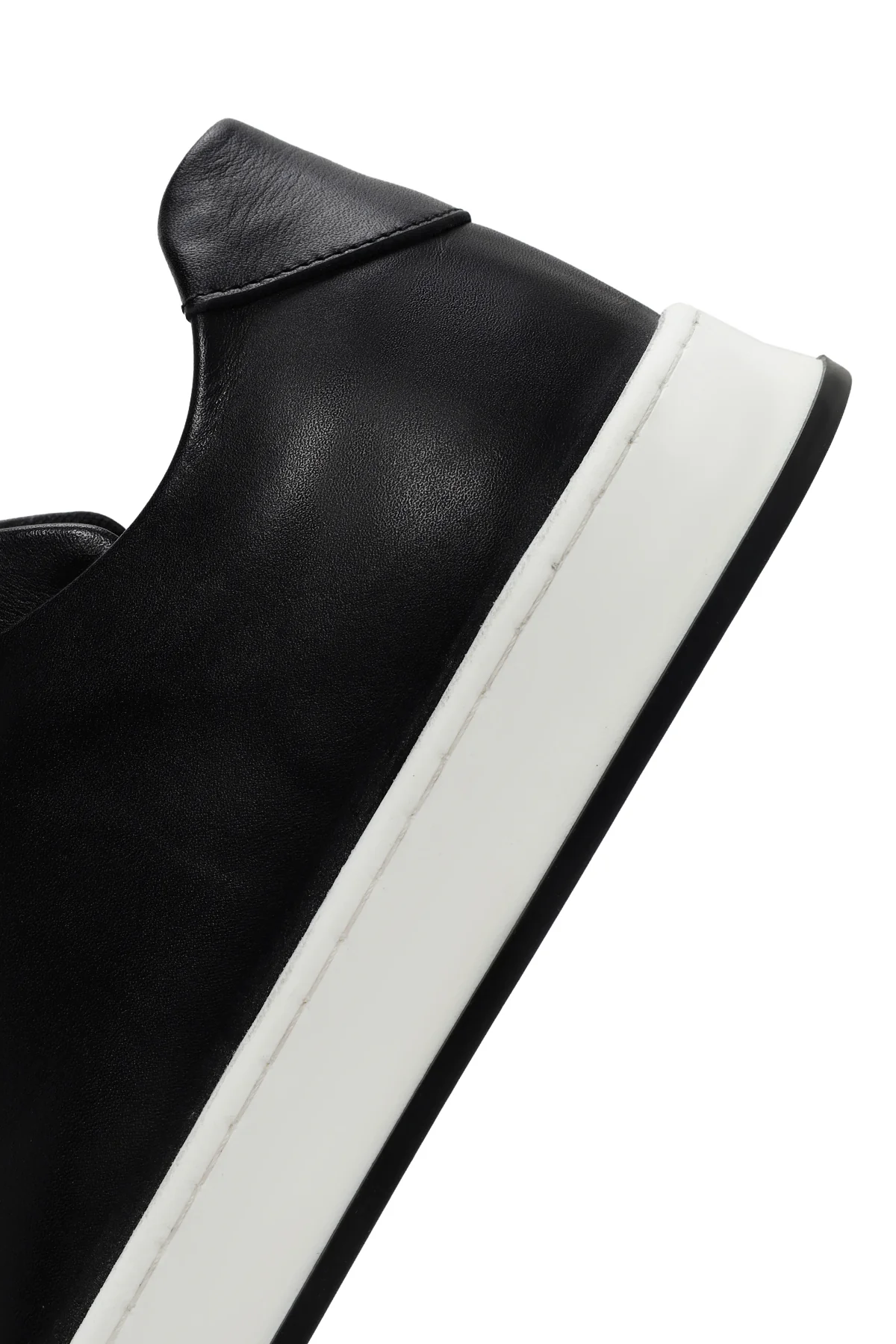 Erkek Siyah Bağcıklı Deri Sneaker - Image 7
